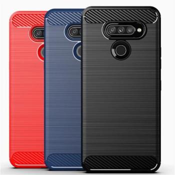 適用LG K50S|LMX540BMW/HM碳纖維拉絲軟矽膠全包防摔手機殼保護套