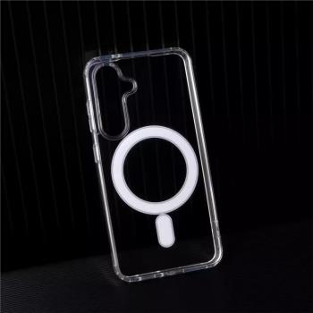 高階感透明亞克力MagSafe磁吸適用三星s24Ultra手機殼S23+矽膠S22plus高畫質s21FE防摔男無線充電新款硬套A55薄