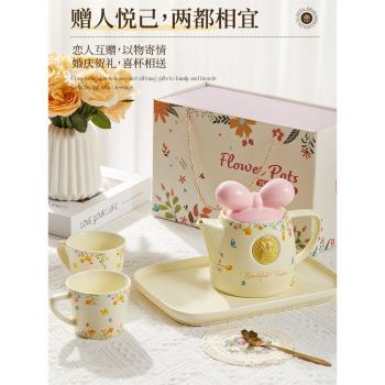 ins陶瓷泡花茶壺茶杯咖啡杯套裝下午茶具禮盒裝送禮家用伴手禮品