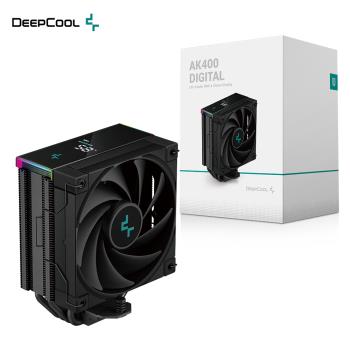 DeepCool 九州風神 AK400 DIGITAL 空冷散熱器/溫度顯示 黑色 (單塔單風扇/塔體偏移)