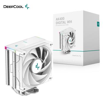 DeepCool 九州風神 AK400 DIGITAL WH 空冷散熱器/溫度顯示 白色 (單塔單風扇/塔體偏移)