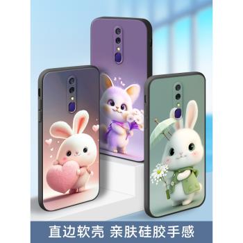適用oppoa9手機殼pcat10鏡頭全包pcam10直邊防摔保護套a9x卡通新款pcem00軟外殼f11可愛萌兔 cph1911學生創意