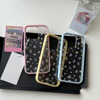 氣質碎花適用蘋果15pro手機殼14二合一IPHONE12pro氣質13promax犀牛盾個性高級平替平果可愛保護二合一保護套