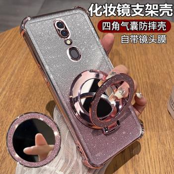 適用oppoA9手機殼oppo A9x保護A9矽膠套PCAM10全包防摔opa透明opooa軟帶支架opopa0pp0女高顏值鋼化膜鏡子ins