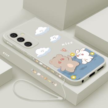 適用三星a55手機殼新款GalaxyA55液態矽膠保護套卡通samsung鏡頭全包防摔軟殼男女生5G個性可愛外殼小熊小兔