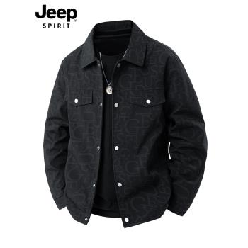 JEEP SPIRIT吉普夾克男款2025新款印花男裝高階感春秋衣服外套男