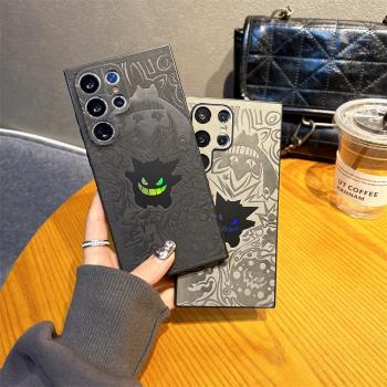 同古高級感鐳射耿鬼適用三星s24ultra手機殼Galaxys23Ultra新款皮質S22ultra男女+網紅S24+保護套s24ultra