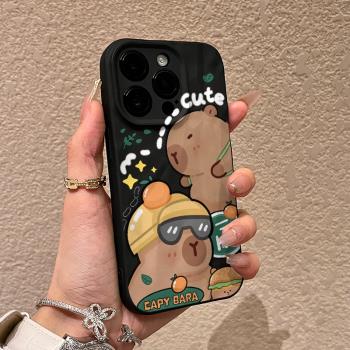 殼殼大世界ins卡皮巴拉適用蘋果iphone15promax手機殼卡通12保護套14pro新款16plus矽膠套13軟網紅11手機套13