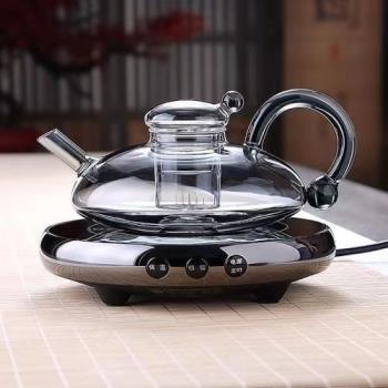 財鼠創意耐熱咖啡壺家用煙灰色玻璃茶壺手工茶具電陶爐煮茶泡茶壺