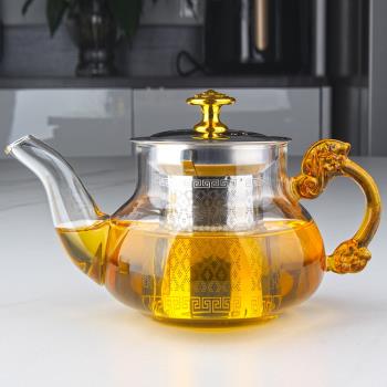 加厚耐熱耐高溫明火玻璃茶壺電磁爐不銹鋼煮茶壺家用辦公花茶具