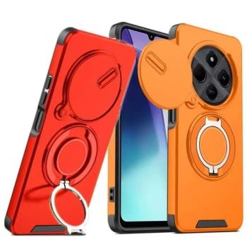 適用紅米Note14Pro+手機殼推拉窗支架RedmiNote14磁吸保護套小米POCOC75全包鏡頭防摔5G男女款紅米A4情侶殼
