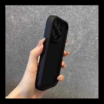 適用三星s24ultra手機殼極簡純色s23+磨砂s22ultra圓角邊加厚s21保護套s20FE防摔A55全包A54高顏值網紅A73黑