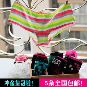 夏出口歐美胖mm卡通純棉女士內褲