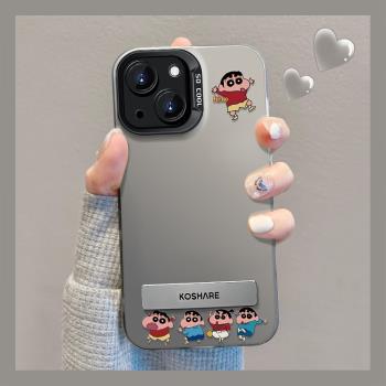 適用蘋果15promax手機殼小眾16新女款14plus卡通隱形支架iPhone13pro彩銀磨砂12/11高階感8/7p矽膠xr防摔xs套