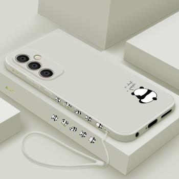適用三星A55手機殼新款Galaxy A53液態矽膠保護套5G男女sansung A52s全包防摔軟殼SM-E5260個性F52外殼熊貓
