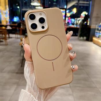 新款亮面磁吸適用iPhone16promax手機殼16蘋果15promax柔和手感保護套14pro情侶13防摔12高階感全包液態矽膠i