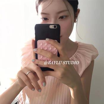 韓系ins博主同款少女粉色吸盤小眾甜美可愛簡約氣質適用iphone16promax/15pro蘋果14/13/12手機殼保護套防摔