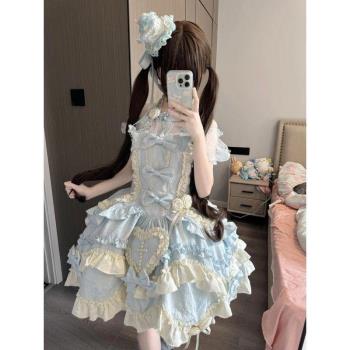 芙蝶之心 芙蝶結原創洋裝jsk日常輕lolita公主掛脖連衣裙