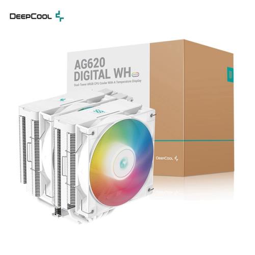 DeepCool 九州風神 AG620 DIGITAL WH ARGB  CPU散熱器 白色 (雙塔雙風扇)