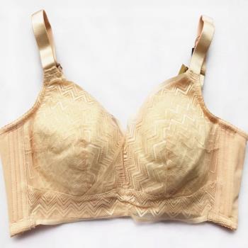 品牌蕾絲100%純棉內裡舒適無鋼圈文胸罩聚攏調整收副乳女內衣2832