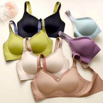 無痕內衣女無鋼圈小胸聚攏收副乳防下垂調整型背心式運動乳膠文胸