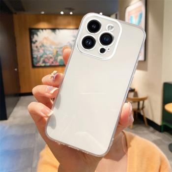 適用蘋果15PROMAX直邊相框iPhone11手機殼11pro透明12mini矽膠13pro保護套14plus超薄15pro軟邊16防摔鏡頭全