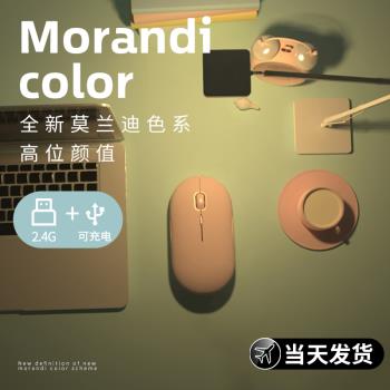藍芽無線鼠標靜音可充電款女生辦公電腦平板手機通用持久續航