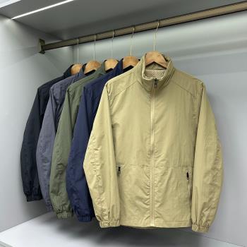 外貿夾克男士春夏新款立領防風防水外套休閑時尚百搭上衣沖鋒衣