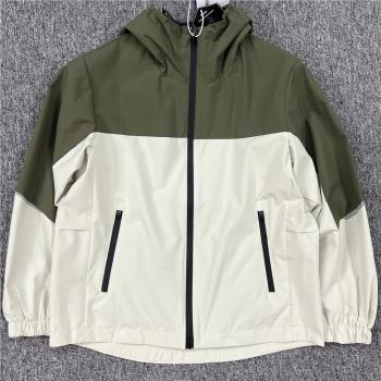 山系秋冬季男女通用戶外運動休閑撞色外套情侶款防風防水連帽夾克
