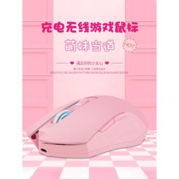 蘋果可愛卡通自帶充電無線滑鼠