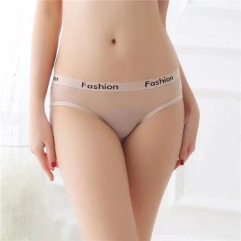 性感內褲女士超薄透明歐美風大碼中低腰無痕提臀網紗透氣三角褲女