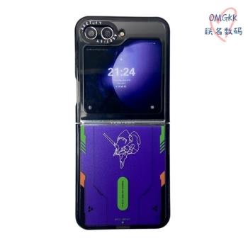 CASE三星折疊Zflip6聯名EVA機甲適用Zflip5手機殼Samung Zflip4透明亞克力3代高級防摔可愛保護套