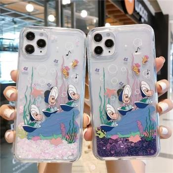 仙貝貝牡蠣適用三星s24ultra手機殼矽膠s23fe流沙液體s22+可愛s21保護套note20趣味a55a54a34a24防摔a35a15