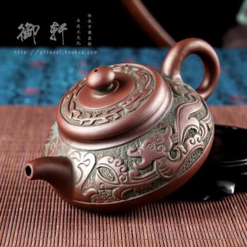 宜興復古青銅器紫砂壺大號原礦朱泥茶壺陶瓷大容量水壺功夫花茶壺