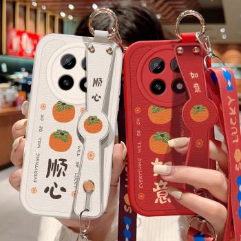 適用於oppoa5手機殼防摔A5 5G矽膠軟邊OPPO可斜挎腕帶A5活力版鏡頭全包邊彩繪保護套女喜慶文字背帶掛繩新款