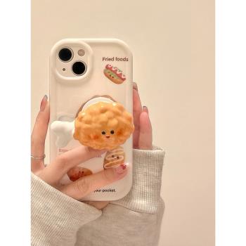 趣味雞腿支架適用於蘋果14pro手機殼13/12promax軟iphone11全包xs/xr防摔xsmax女6/7/8plus小紅書同款保護套