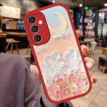 適用三星a55手機殼女款Galaxy A55小羊皮矽膠軟殼新款5G鏡頭全包防摔保護套Samsung個性a55網紅潮外殼油插畫