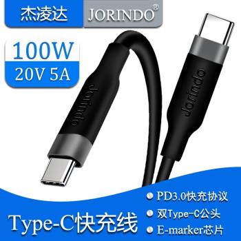 100W筆記本電腦PD誘騙快充線手機平板5A電流充電線雙Type-C公頭