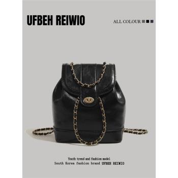 UFBEH REIWIO2025新款夏季小香風鏈條包單肩斜挎揹包水桶包雙肩包