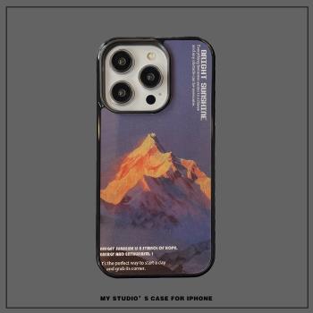 Magsafe磁吸3D變圖潮流男高級感日照金山手機殼適用蘋果16ProMax保護殼iPhone15Pro保護套三星折疊Flip6543