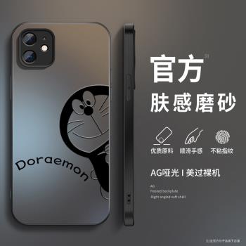 適用蘋果11手機殼iphone11promax男女士11pro新款膚感超薄玻璃矽膠軟帶鏡頭防摔機器貓保護套高階防汗硬外殼