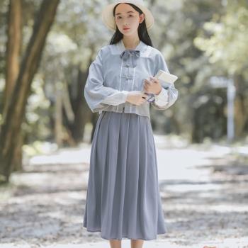 民國風女裝改良漢元素中學生班服漢服女古裝中國風超仙復古小洋裝