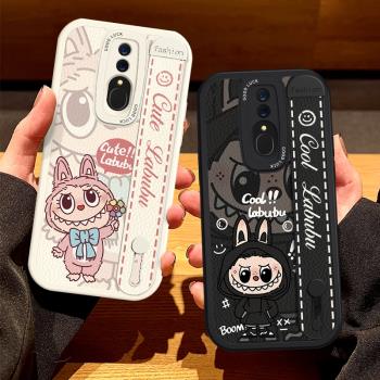 適用OPPOA9手機殼腕帶Labubu情侶K12Plusx全包A11x軟矽膠k9s拉布布支架高階k7皮質K11保護K10pro套女新款