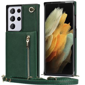 適用三星S21手機殼翻蓋插卡支架Galaxy s21+/S21Ultra case cover