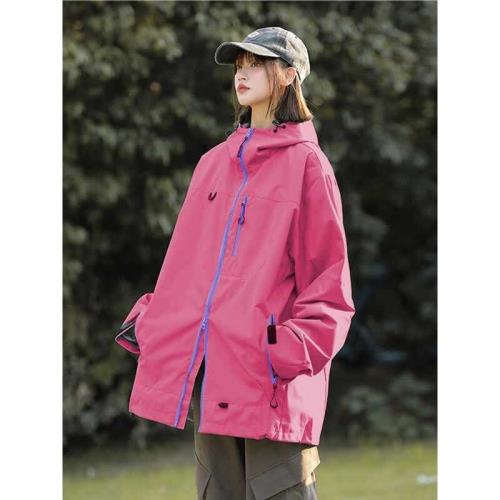 美式戶外防風防水沖鋒衣2025春秋季男女新款休閑登山徒步夾克外套