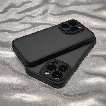 磨砂黑色新款適用蘋果14pro手機殼iphone13promax矽膠防摔12高階感鏡頭全包防塵16Plus女款max男ip13透明15硬