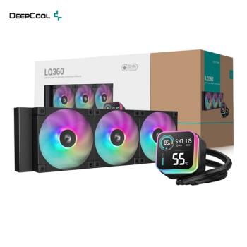 DeepCool 九州風神 LQ360 黑色 ARGB 360 水冷排 水冷散熱器 數位顯示/磁吸冷頭/5代水泵