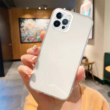 適用蘋果12PRO直邊相框iPhone11手機殼11pro透明12mini矽膠13promax保護套14plus超薄15pro軟邊16防摔鏡頭全