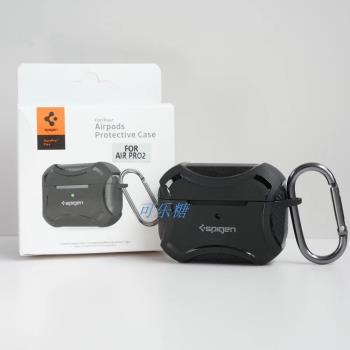 Spigen適用蘋果AirPods 3掛鉤保護套碳纖維保護殼Airpods pro 2第2代藍牙無線耳機充電盒子防摔矽膠外殼