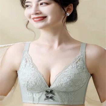 蕾絲美容院薄杯舒適透氣無鋼圈文胸罩聚攏調整型收副乳女內衣732